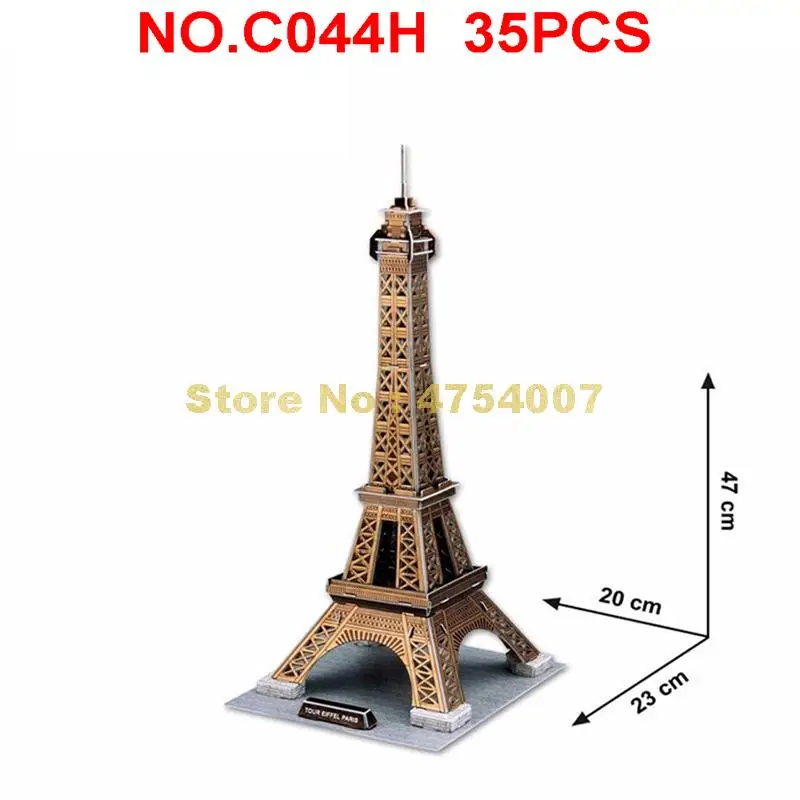 35 шт всемирно известная архитектура картон мини Эйфелева башня 3d головоломки