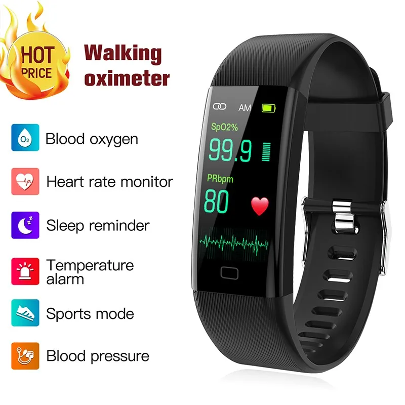 

Smart Watches Sracelet Blood Pressure Heart Rate Body Temperature Pulse Oximeter Pedometer Sports Bracelet Factory Direct Sales