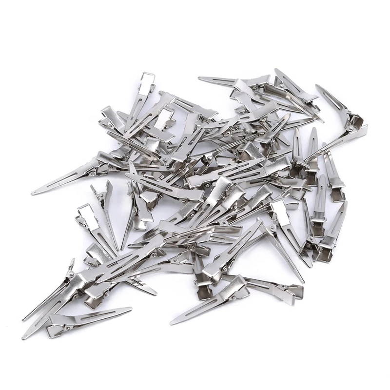 

60pcs Flat Top Narrow Single Prong Metal Alligator Clips With Bulk Craft DIY Hair Clip Durable Hair Accessories