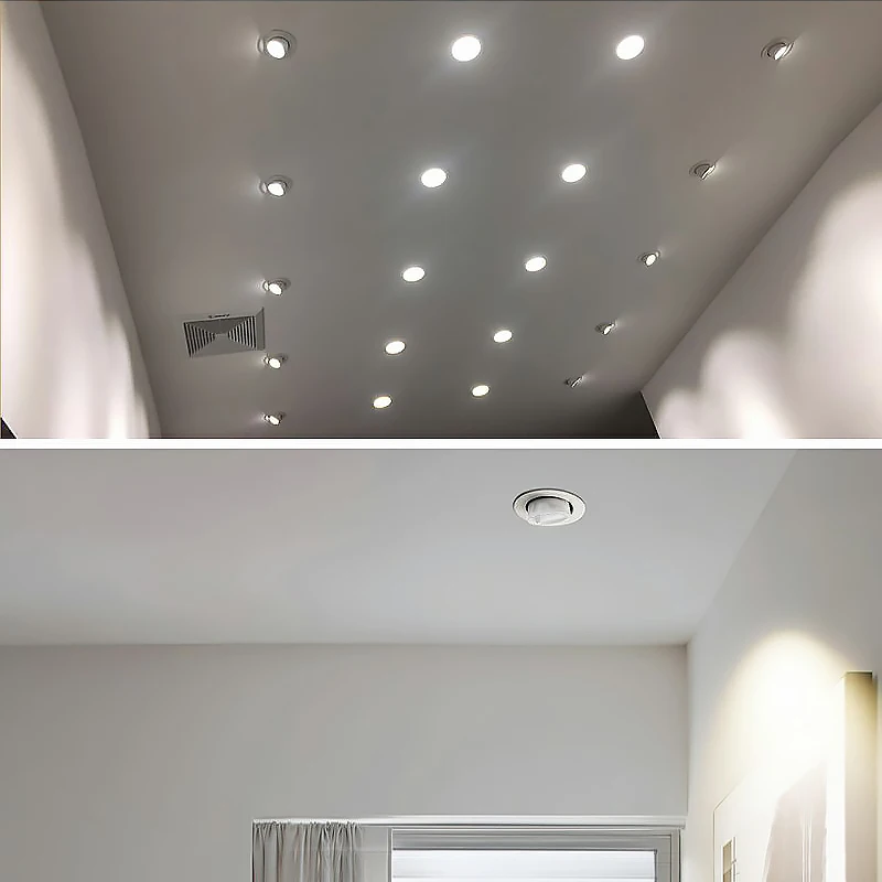 

LED Downlight Adjustable Angle Recessed Ring Round Ceiling Lamp 220V Spotlights Indoor Lighting for Living Room Bathroom Office