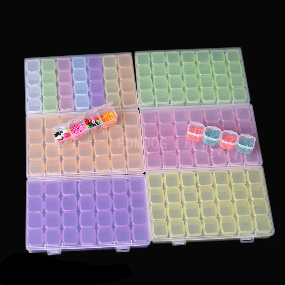 

New 28 Grid Dismountable Diamond Painting Accessories Diamond Embroidery Cases PP Plastics Box Organizer Home Storage boxe