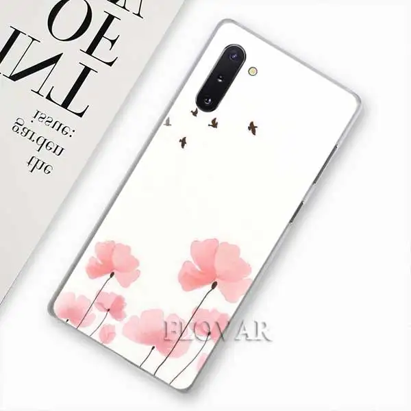 012 Акварельный цветок Одуванчик Лотос Лаванда Чехлы для samsung Galaxy Note 10 S10 Plus 5G S10e A30 A40 A50 A60 A70 M40 жесткий чехол - Цвет: 012