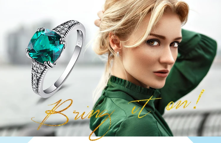 Jewelrypalace классический 3.3ct Подушки-cut синий создания Сапфир Свадебные Обручение Юбилей кольцо для Womne S925 серебро