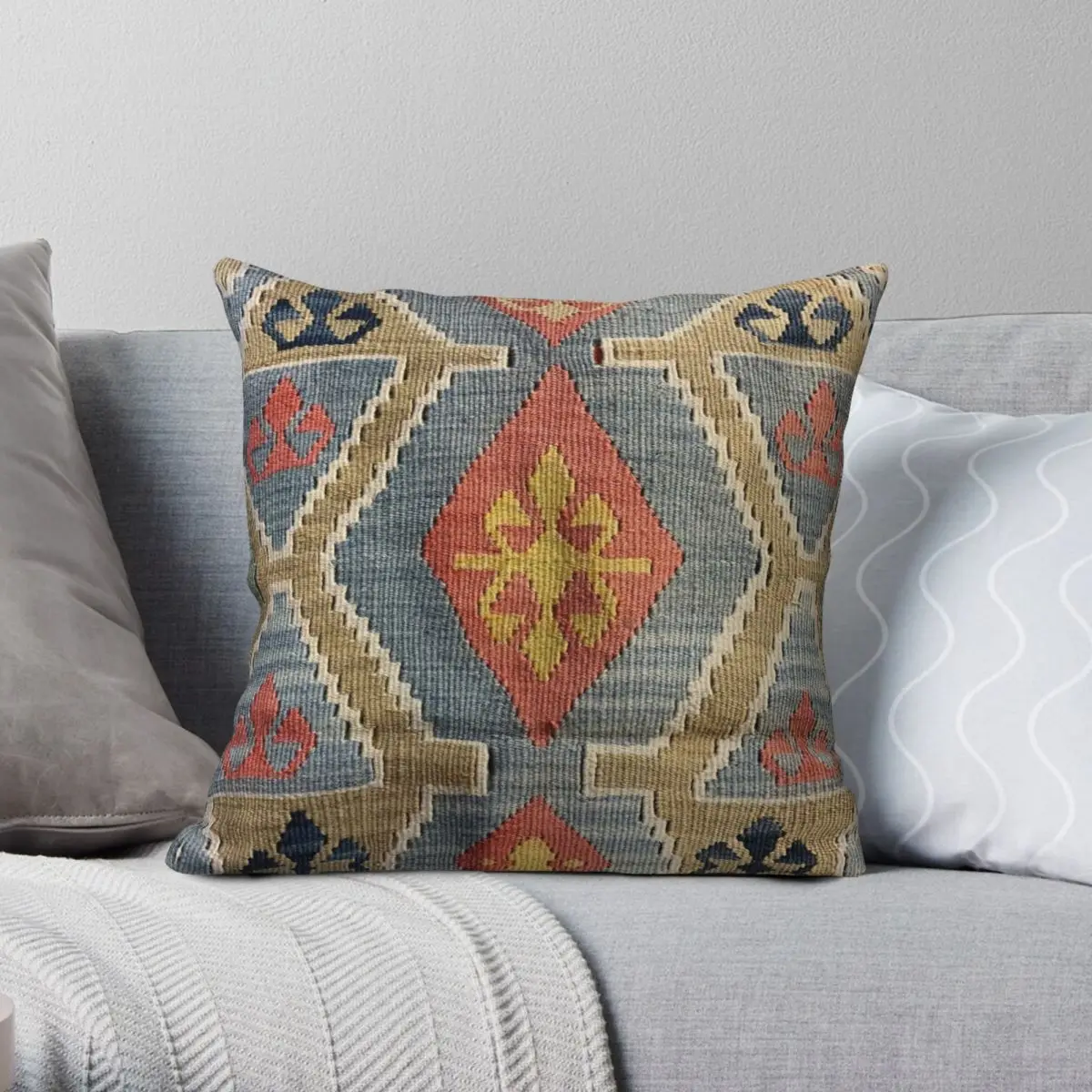 

Kilim Navaho Weave Woven Textile Pillowcase Polyester Linen Velvet Printed Zip Decor Pillow Case Home Cushion Cover 45x45