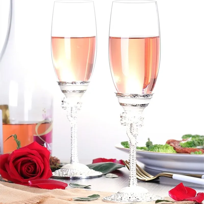 Белый бант жемчужные бокалы для шампанского красные вина креативный свадебный