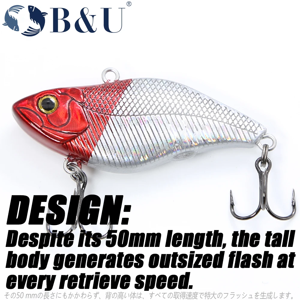 

B&U 5cm 5.1g fishing lures hard bait Wobblers for trout and bass Vibration quality fishing tackle hooks fishing Artifcal Bait