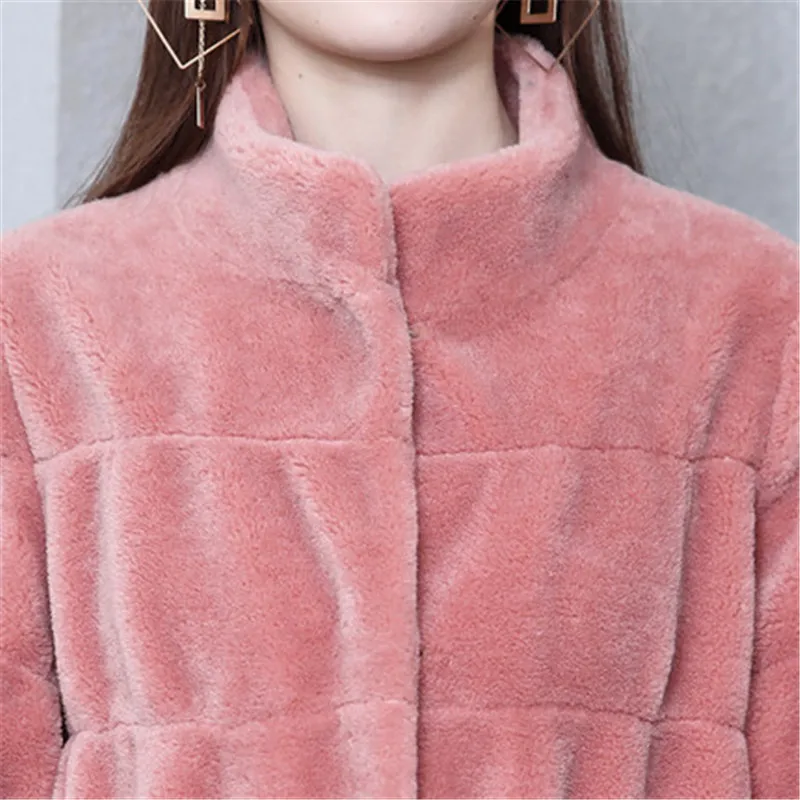 6XL 2019 noble Winter  Crown Mink Coat Real Fur Plaid Coat Full Pelt Mandarin Collar X-Long Women's Mink Coats 871