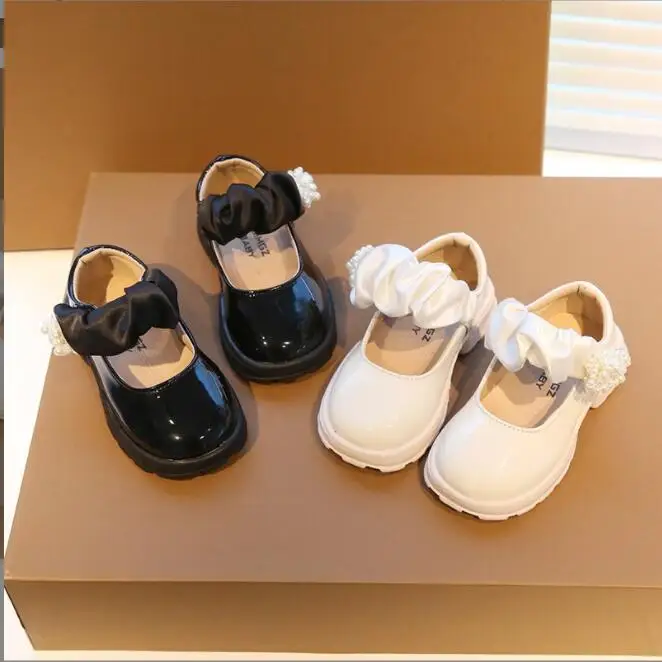 

2021 Autumn New Girls' Princess Shoes Soft Bottom Casual Children's Single Shoes Korean Bow Children's Small Leather Shoes