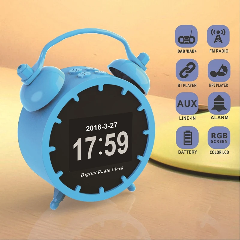 Мини DAB/DAB радио портативные FM часы Bluetooth музыкальный плеер перезаряжаемый с tf