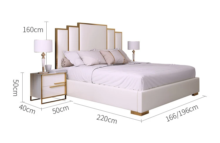 Китайский современный изготовленный на заказ двуспальная кровать экокожа