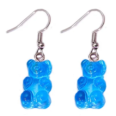 

Fashionable Simple Soft Girl Creative Transparent Candy Earrings Colorful Acrylic Animal Bear Dangle Earrings Girls Women Childr
