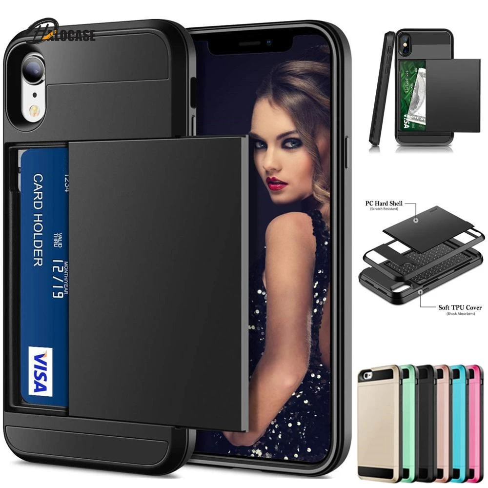 Гибридные армированные Чехлы для iPhone 12 11 Pro MAX XR XS X 8 7 6 6S Plus чехол кошелек держатель