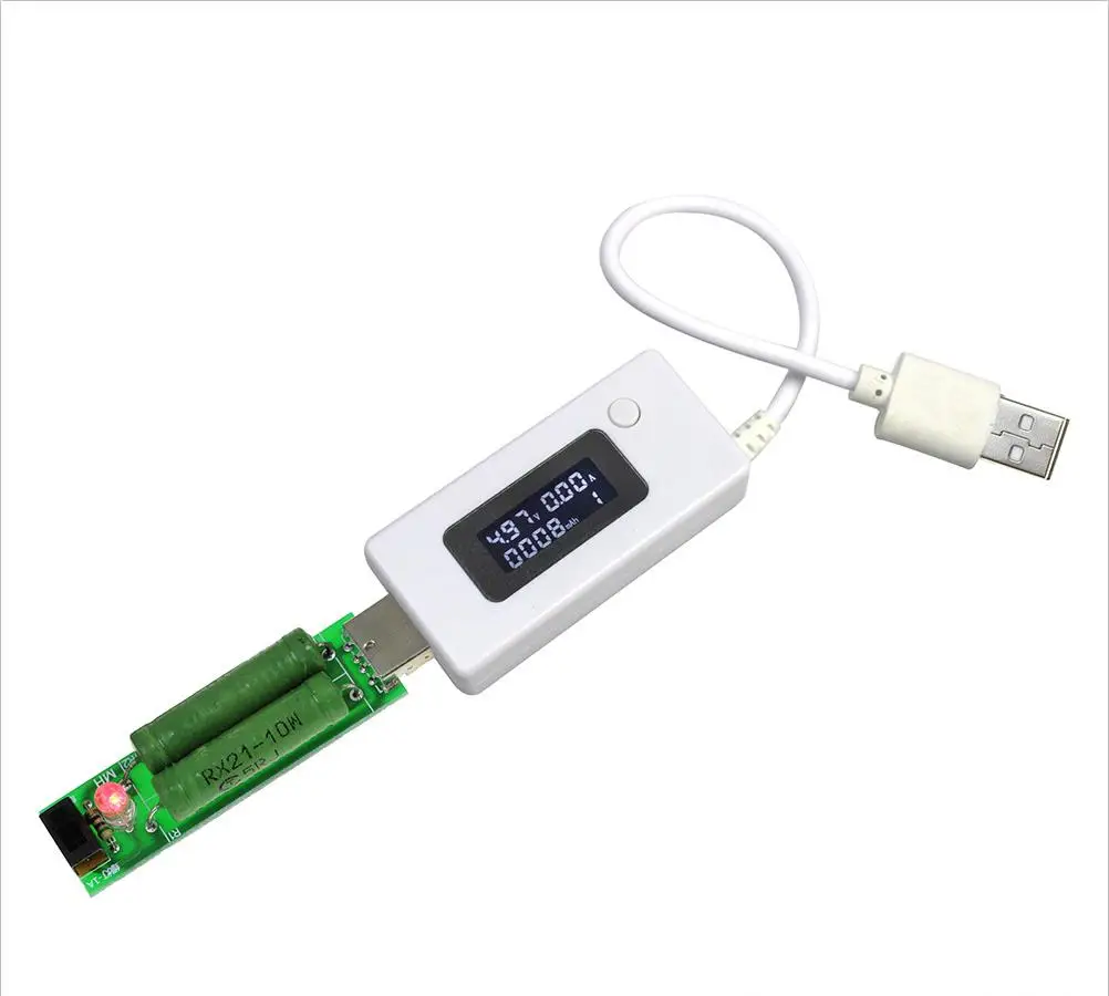 ЖК-цифровой USB тестер напряжения тока метр монитор детектор мобильного телефона Зарядка мощность анализатор мощности белый черный
