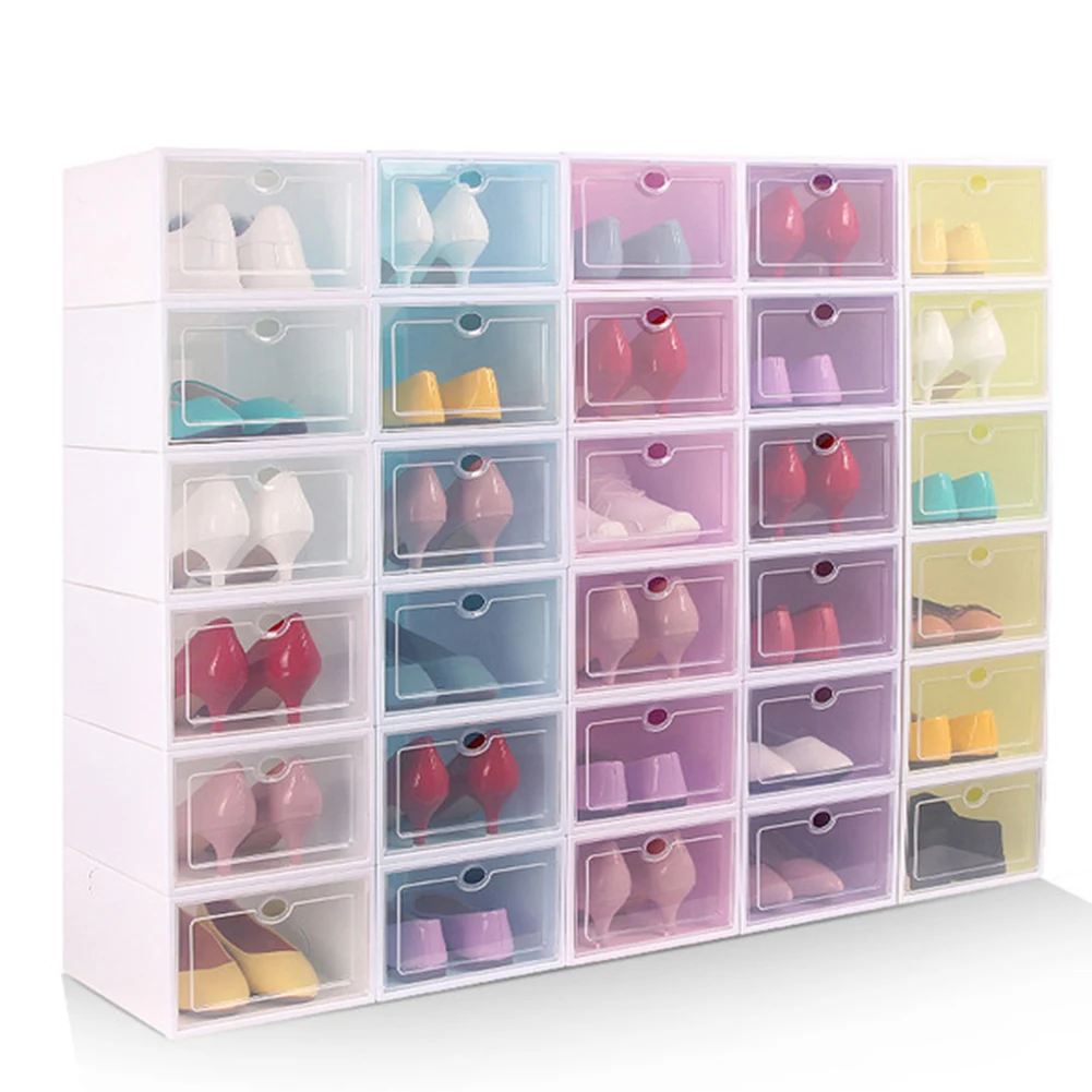 

1 PCS Stackable Storage Box Shoe Thickened Flip Shoes Transparent Drawer Case Plastic Shoe Boxes Shoe Storage Organizer