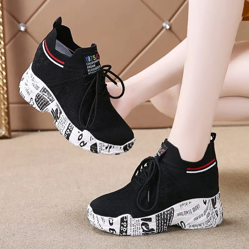 

New Platform Sneakers Women Stylish Thick Sole Running Shoes For Women Chunky Sport Shoes Woman Gym Jogging Sneakers Flowers