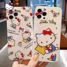 Hello Kitty case for iPhone 6S/7/8P/X/XR/XS/XSMAX/11/12Pro/12mini Phone Blu-ray Soft Case Case Cover