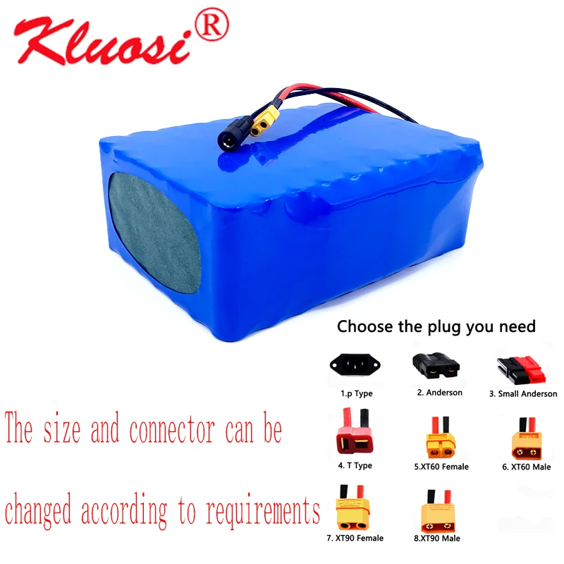 

KLUOSI 13S7P 48V Батарея 48V 24.5Ah 24Ah 54,6 V ионно-литиевая Батарея-серые кисточки с 30A BMS для ручной Электрический миксер для теста скутер автомобиля элек...