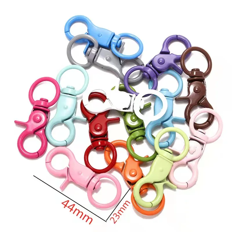 10 шт./лот 44x23 мм Разноцветные застежки-карабины из сплава для изготовления ювелирных изделий своими руками