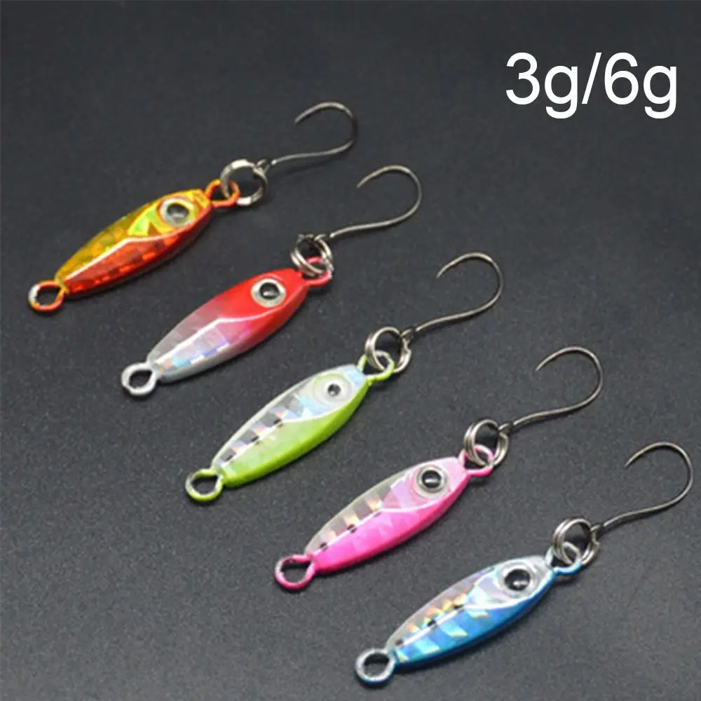 

Mini Hard Artificial Small Fish Winter Fish Lures Metal Lure Single Hook Ice Fishing Hooks