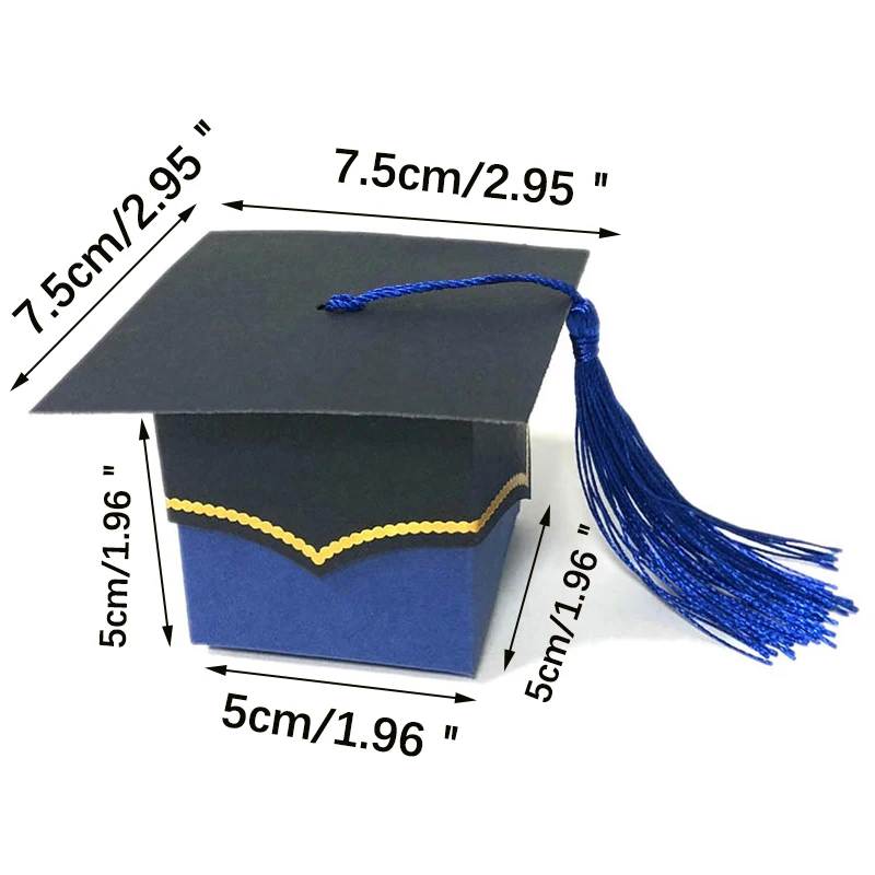 50 шт. бакалавра шляпа Кепки конфетная коробка для Выпускной подарка упаковывая