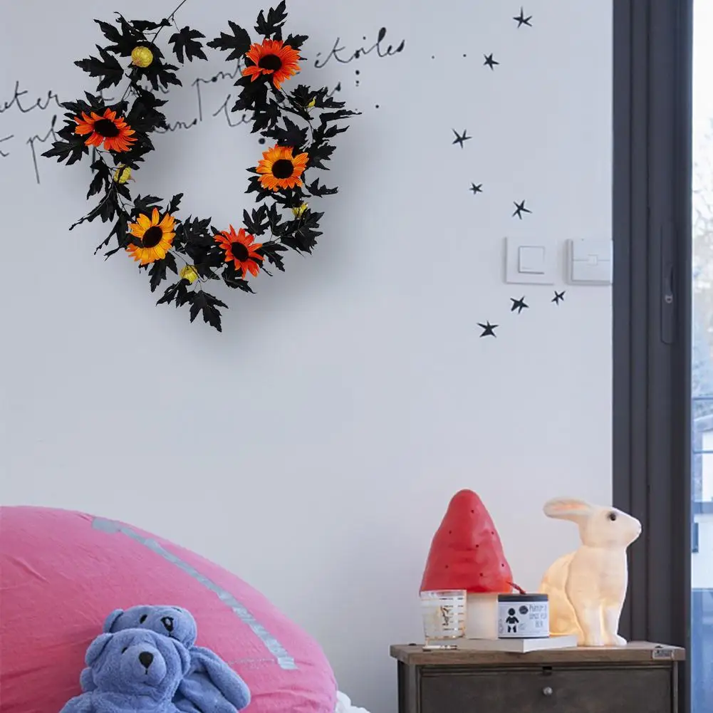 

Artificial Black Maple Leaf Lifelike Natural Garland Fake Greenery Silk Cloth of Home Fence Post-Baby Shower Central Table Decor