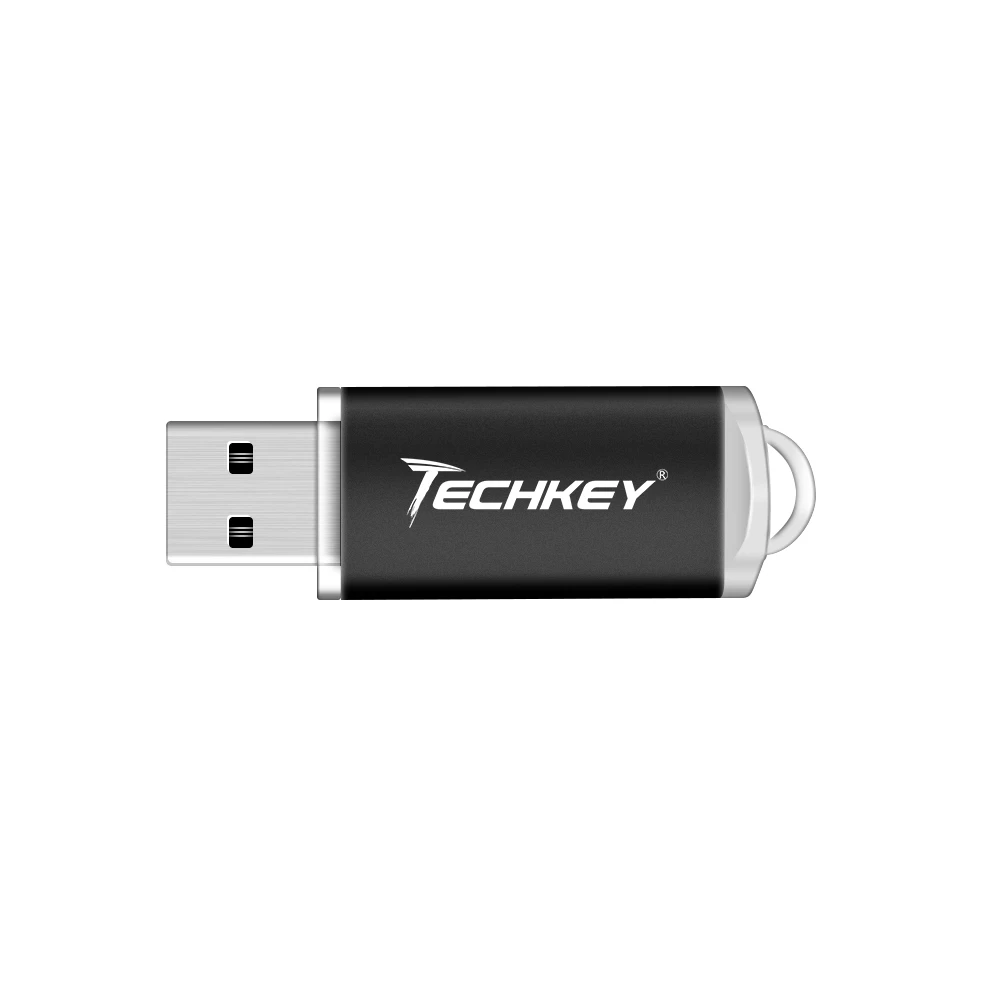 Techkey usb falsh drive 16 ГБ 32 ГБ 8 ГБ 4 ГБ флешка usb2.0 memory stick реальная емкость usb pen drive флешка usb cle - Цвет: black