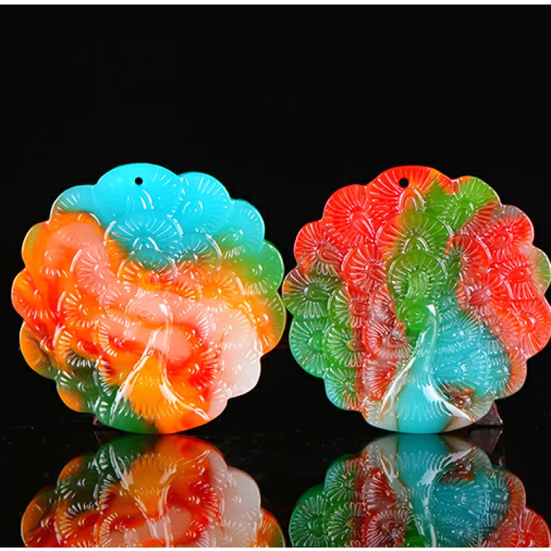 1 шт. натуральный Нефритовый камень Hetian подвеска в виде павлина ювелирные изделия