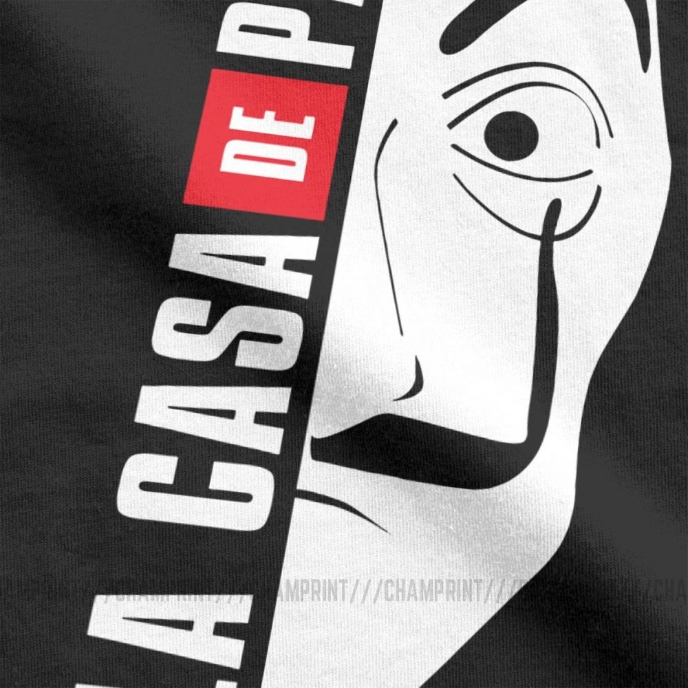 La Casa De Papel маска Мужская футболка Money Heist Винтаж хлопок House Of paper футболки с круглым вырезом футболки размера плюс Топы