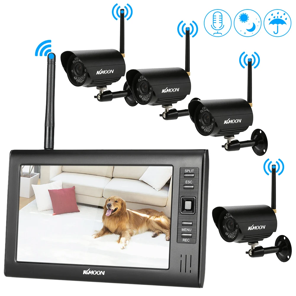 KKmoon беспроводной 2 4 ГГц 7 &quotTFT цифровой ЖК дисплей монитор канальный Quad DVR + ИК