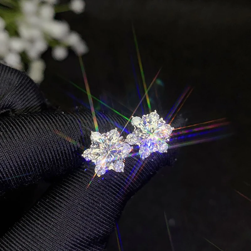 BOEYCJR 925 серебро 0,5/1ct F цвет Moissanite VVS ювелирное изделие с бриллиантом серьги гвоздики с национальным сертификатом для женщин подарок