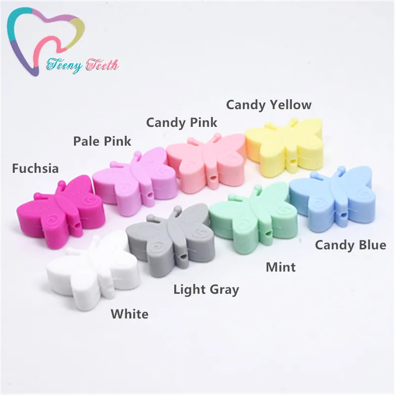 5 шт. силиконовые бусины в форме бабочки|Детские прорезыватели| |