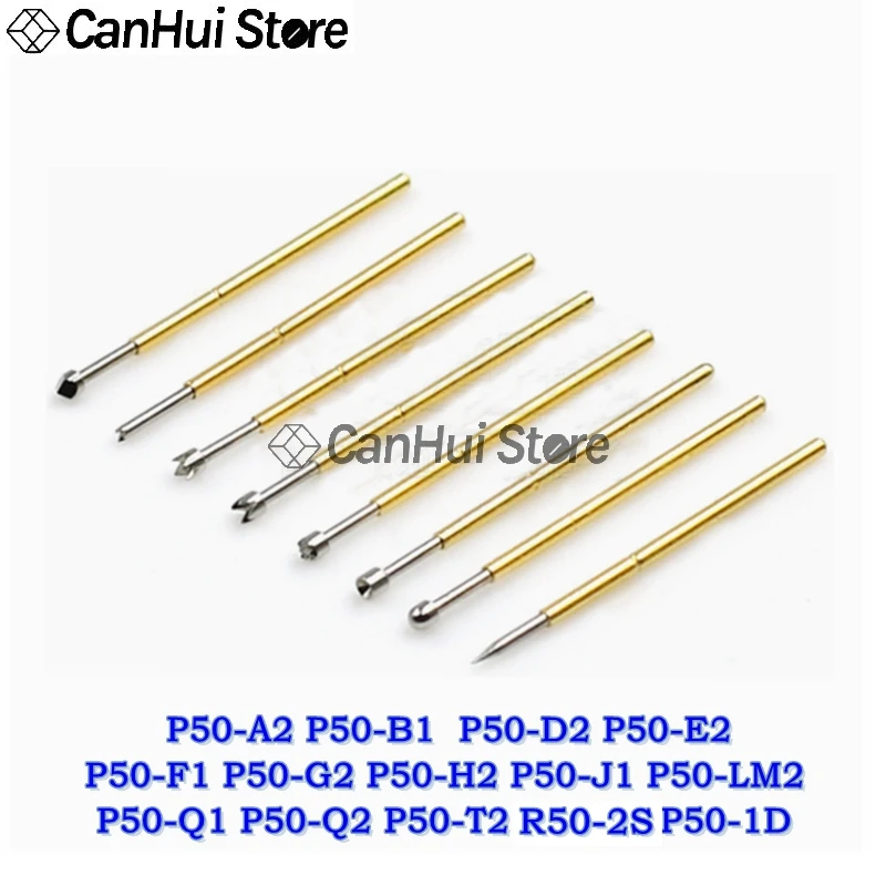 

100 шт. P50-B1 P50-F1 P50-J1 P50-Q1 P50-A2 P50-Q2 P50-D2 P50-T2 P50-LM2 P50-H2 P50-1D P50-E2 R50-2S Весна Тесты зонды пружинный контакт Пружинные контакты SMT/SMD