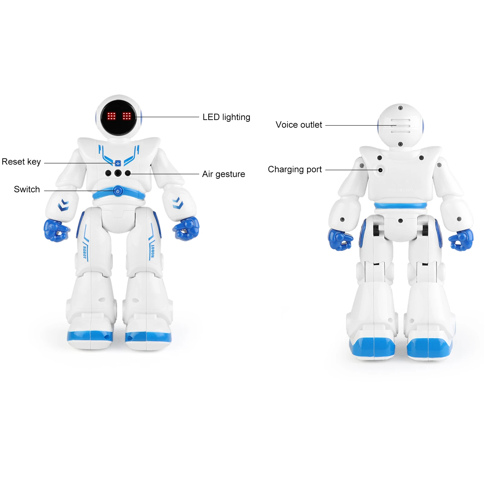 RC Robot for Kids Induction Intelligent Gesture Control Early Education Toy with LED Eyes Programming Function Gift | Игрушки и хобби
