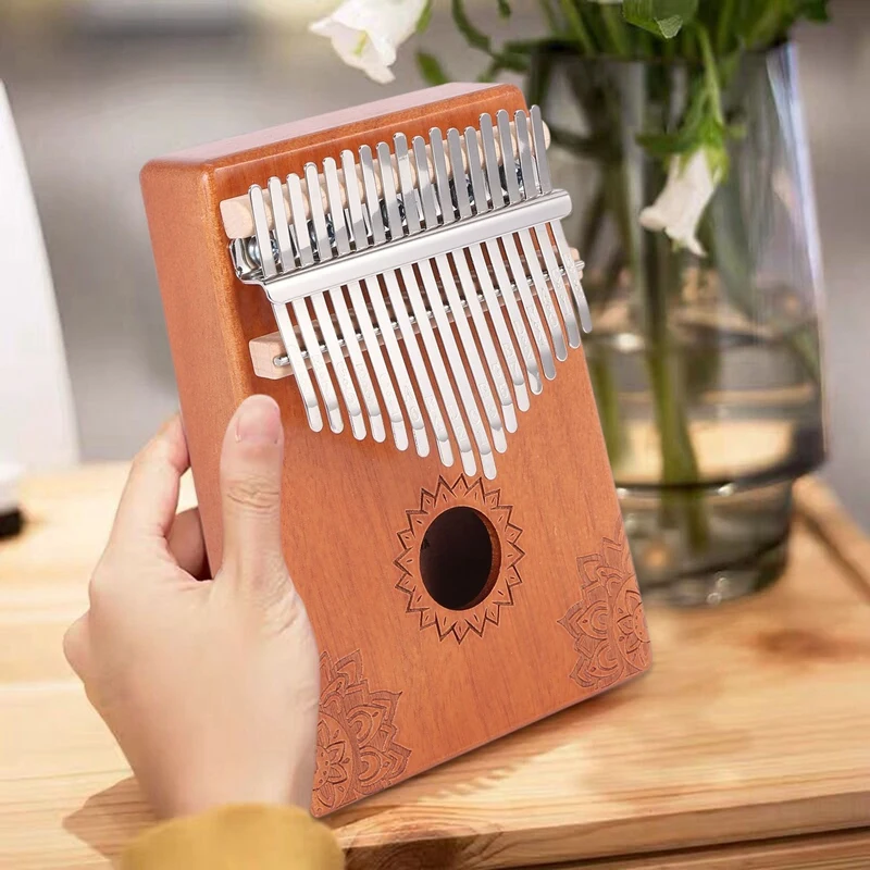 

17 Keys with Mahogany Wooden with Bag, Hammer and Music Book, Perfect for Music Lover, Beginners Exotic