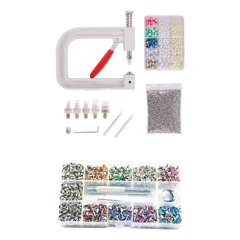 

1 комплект 7 мм заклепки из горного хрусталя шпильки быстрого заклепки и 1 комплект ручного прибивать гвоздями шарик машина одежда жемчужной...