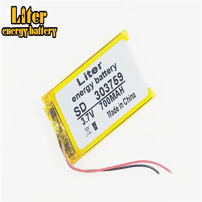 3 7 V 700mAH [303759] PLIB Полимерный литий-ионный/литий-ионный аккумулятор для GPS mp3 mp4 mp5 dvd