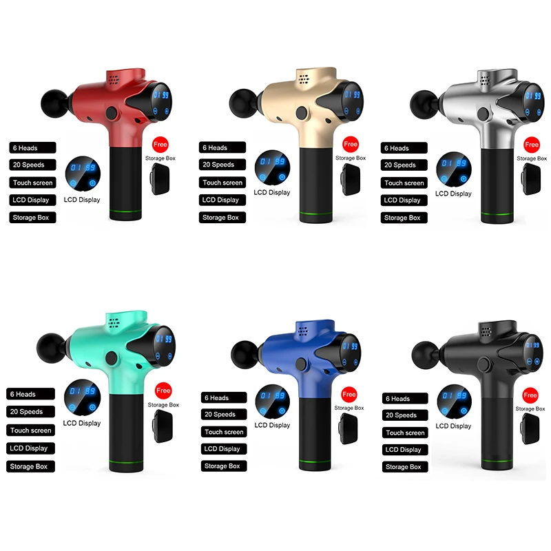 

Body Massager Gun Electric Muscle Percussion Massager Muscle Relaxation Fitness Massage Pistol 6 Heads Body Slimming Machine