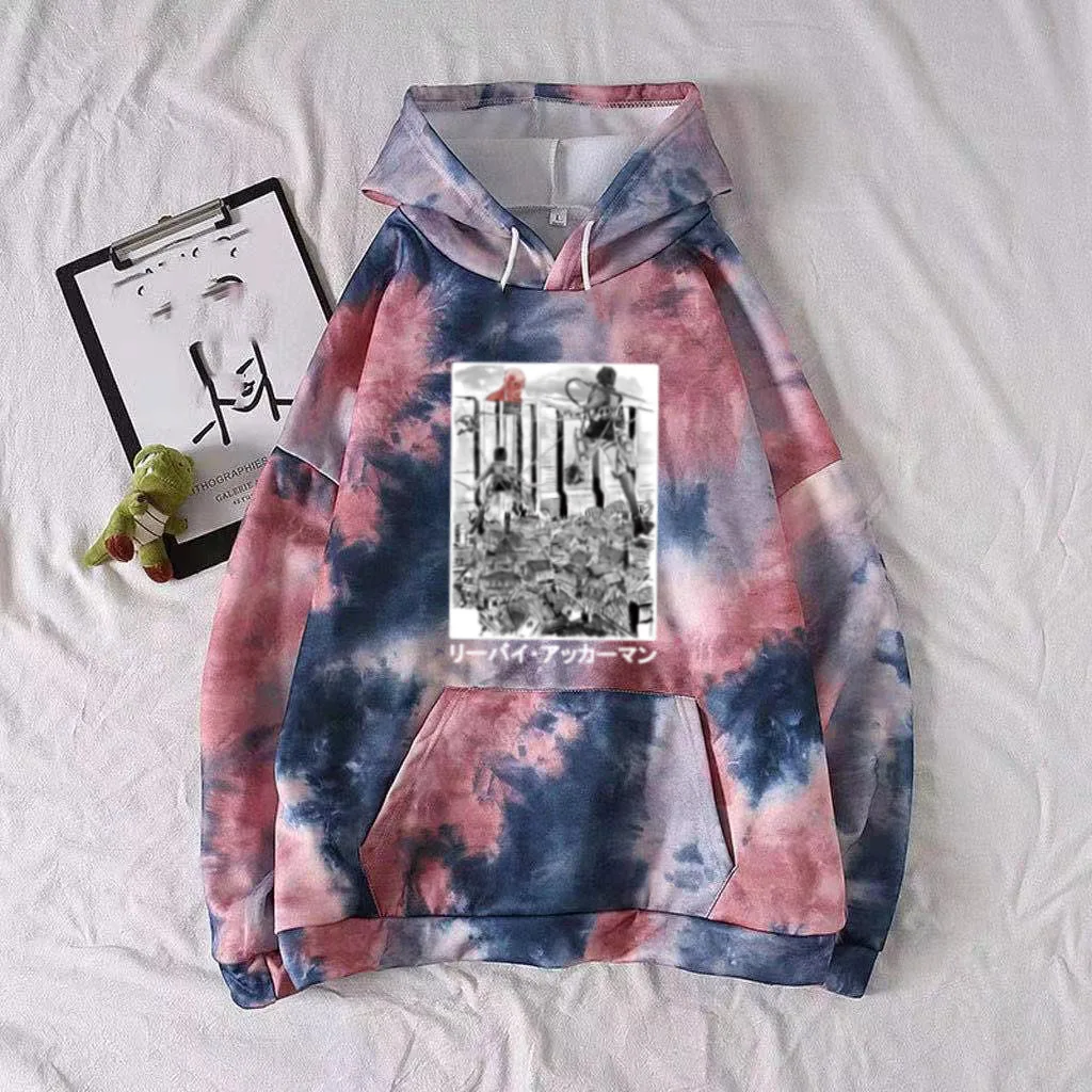 

Attack on Attack Hot Anime Tie-dye Pullover Tops Long Sleeve Fashion Hoodie