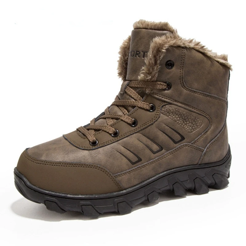

Мужские уличные кроссовки, черные плюшевые ботинки до щиколотки, теплая Повседневная обувь для снега, зима 2021