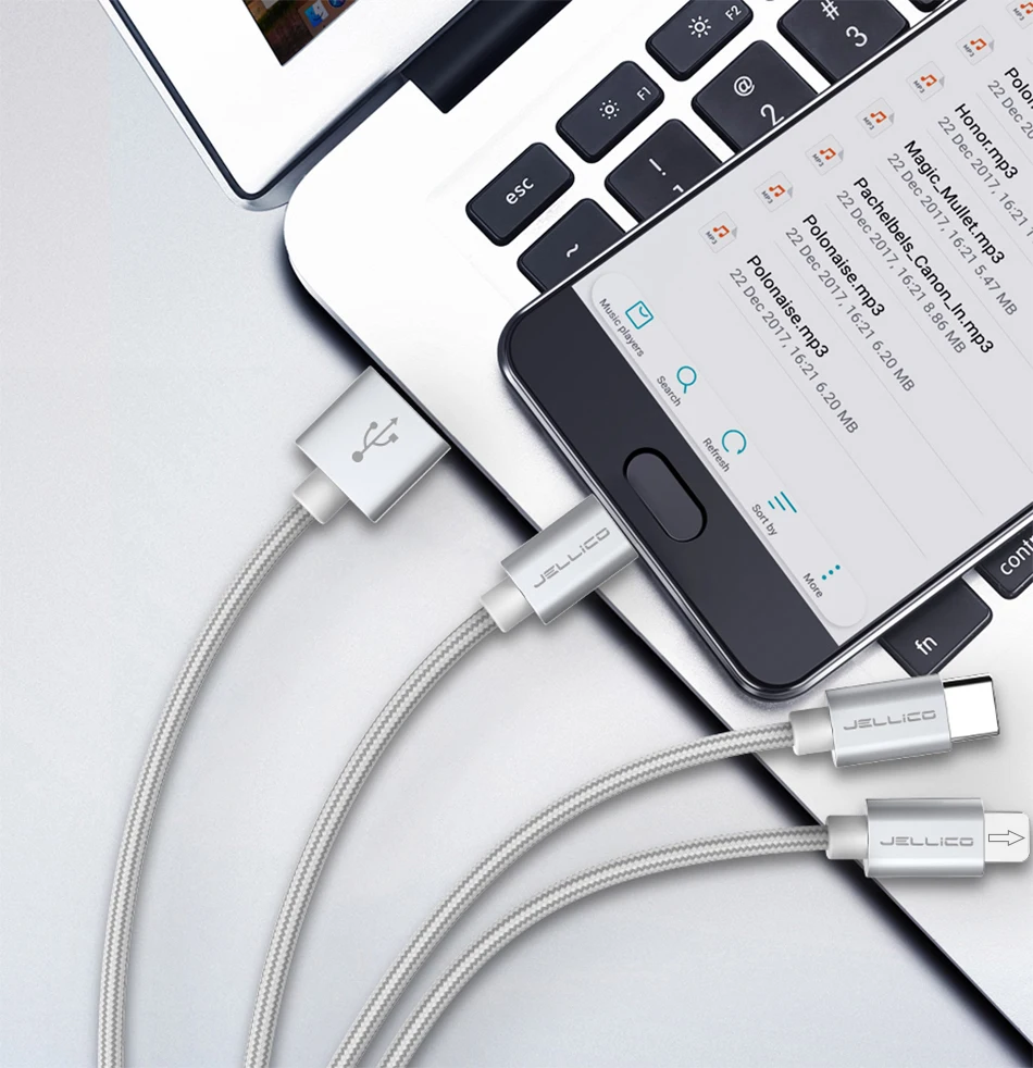 Jellico 3в1 USB кабель для iPhone X 8 7 6 кабель Micro usb type C кабель для samsung S9 S8 кабель быстрой зарядки 3A шнур зарядного устройства