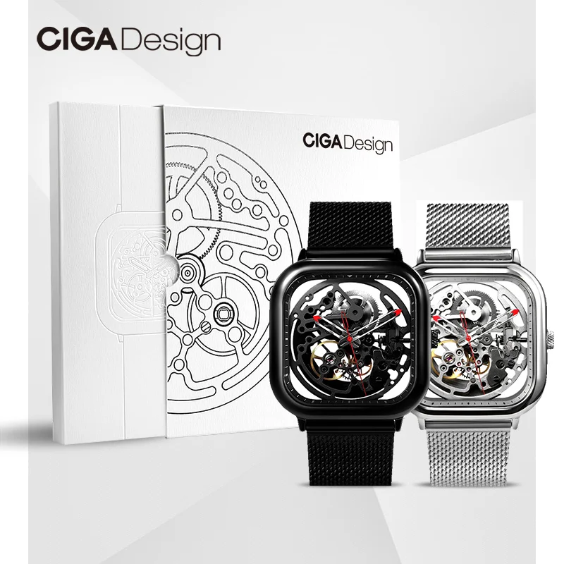 Часы CIGA Design автоматические механические часы модные мужские квадратные