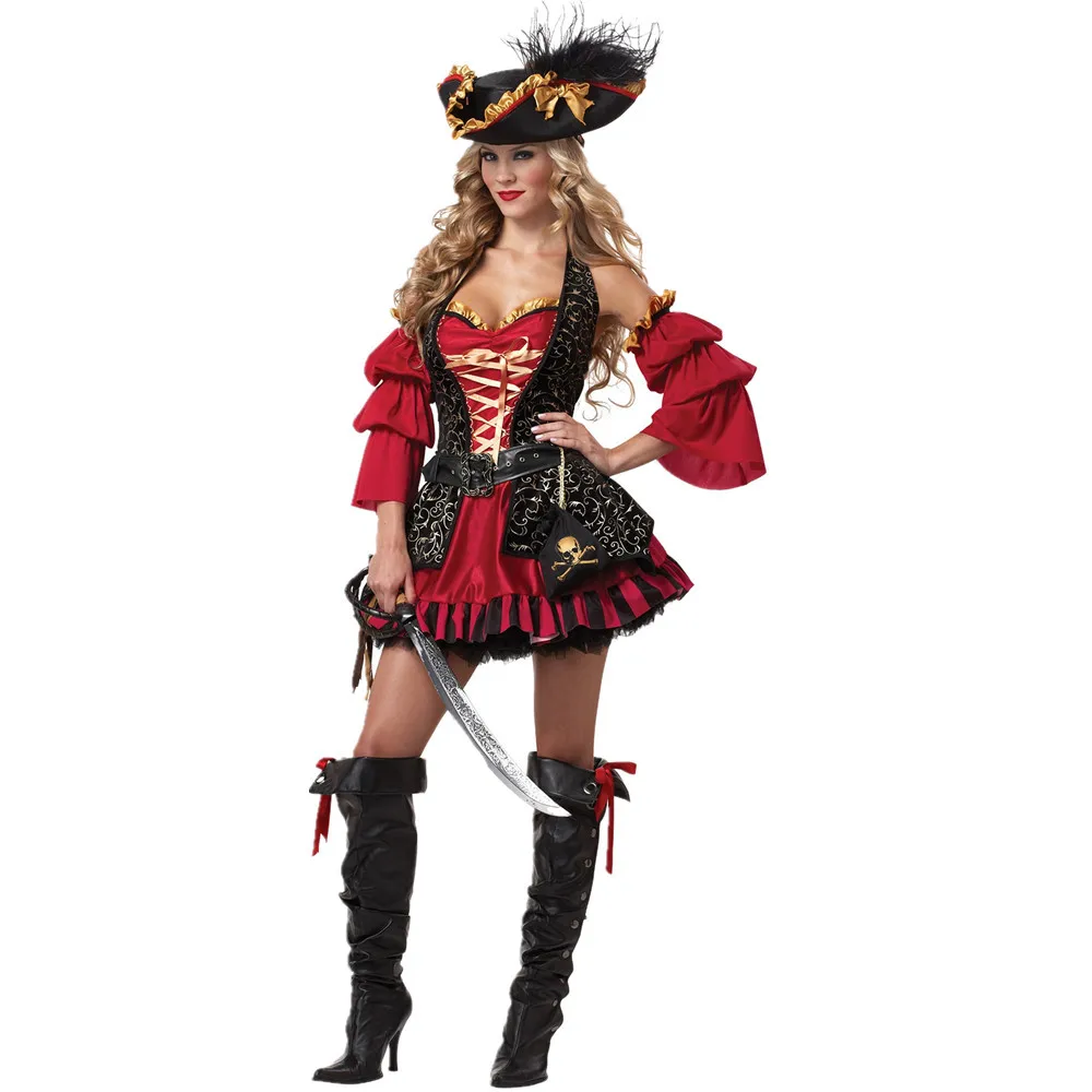 Модный сексуальный пиратский костюм на Хэллоуин нарядное праздничное платье для