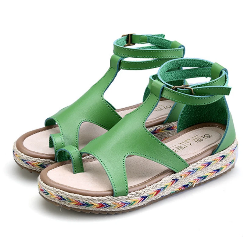 Роскошные летние женские босоножки Новинка 2020 года Соломенная обувь на плоской