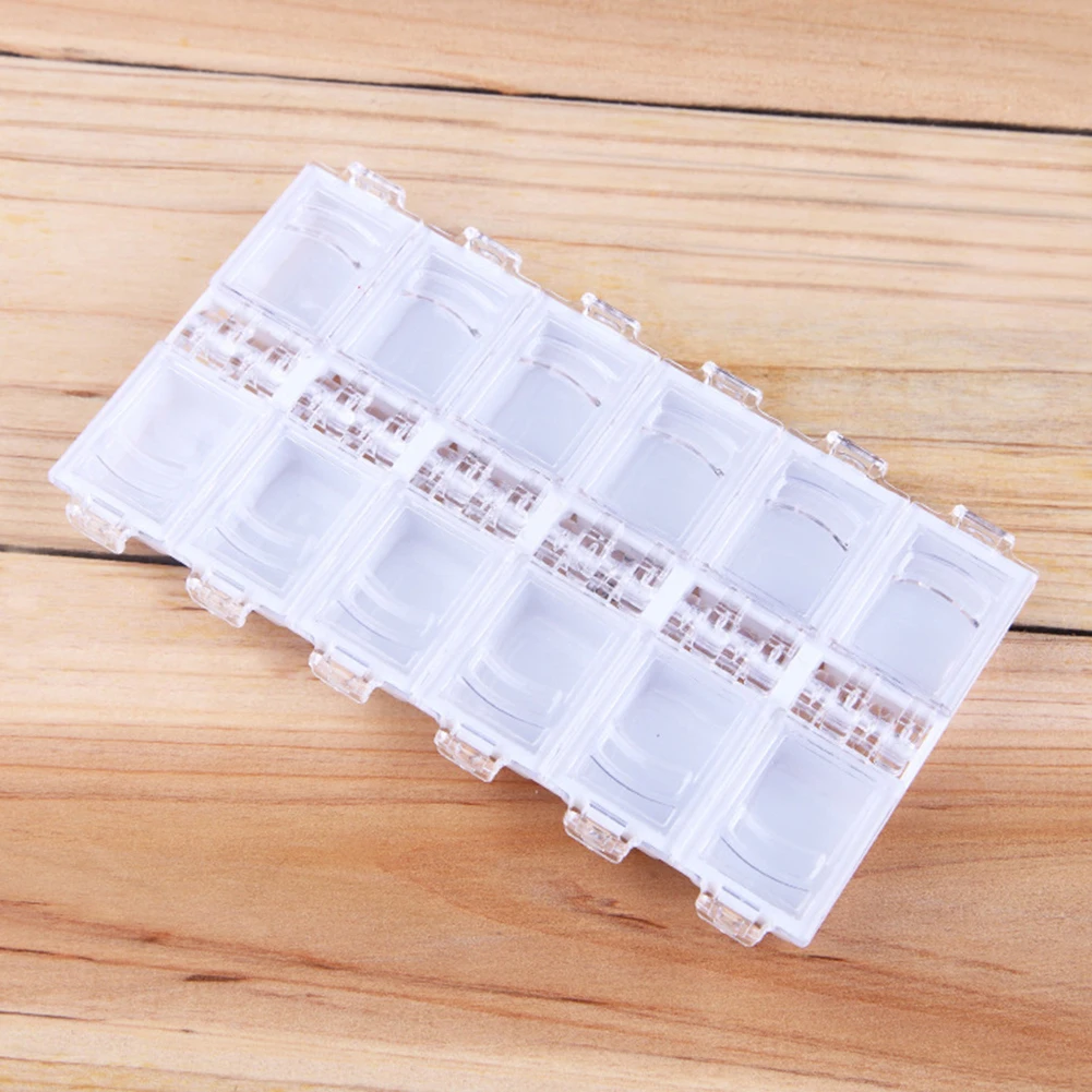 Регулируемый прозрачный пластиковый контейнер для хранения 12 Ячеек|Комплекты и
