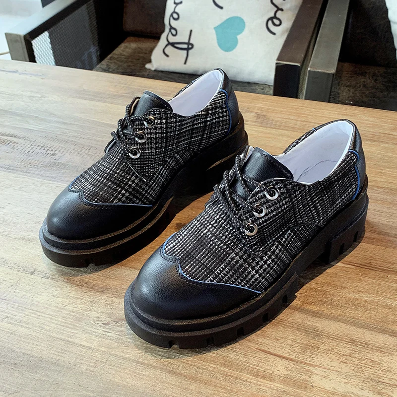 

Туфли женские на плоской платформе, Кожаные броги, на шнуровке, оксфорды, Роскошные туфли, разные цвета, весна