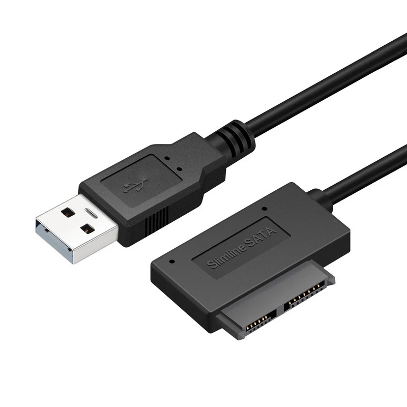 

USB Adapter PC 6P 7P CD DVD Rom SATA to USB 2.0 Converter Slimline Sata 13 Pin SATA Adapter Drive Cable For PC Notebook Laptop