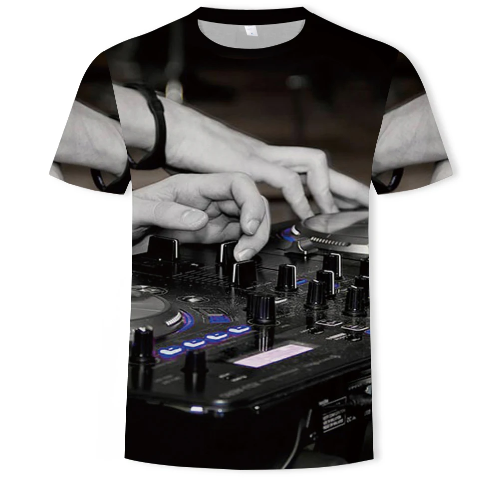 

2021 summer DJ music men's and women's 3D T-shirt personalized leisure funny Harajuku cartoon printed T-shirt bar street style