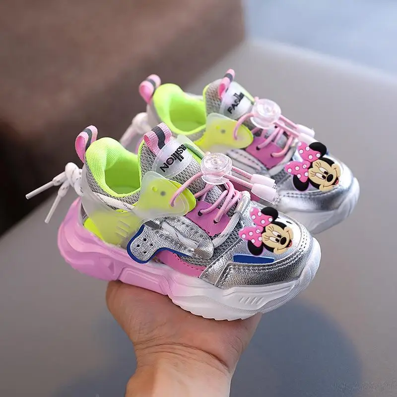 Детская обувь с Микки Маусом демпфирующие повседневные кроссовки для маленьких