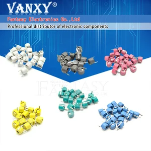 10 шт., штатив для триммера, 6 мм, 5PF, 10PF, 20PF, 30PF, 40PF, 50PF, 60PF, 70PF, 120PF, регулируемый конденсатор 5P, 10P, 20P, 30P, 40P, 50P, 60P, 70P, 120P