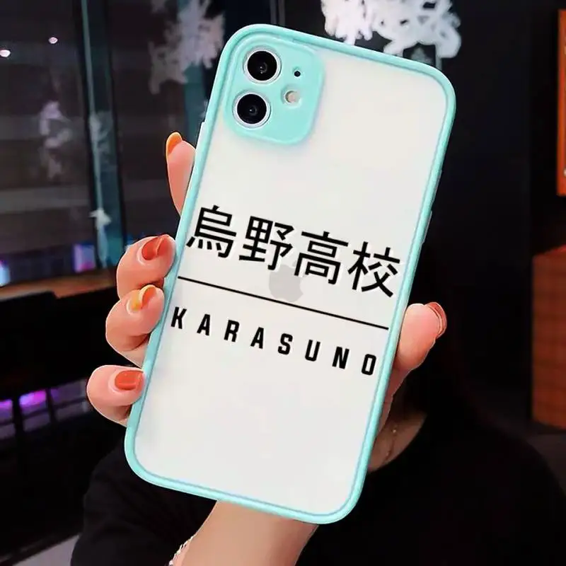 

Anime haikyuu volleyball boy Phone Case Matte Transparent for iPhone 7 8 11 12 s mini pro X XS XR MAX Plus cover funda